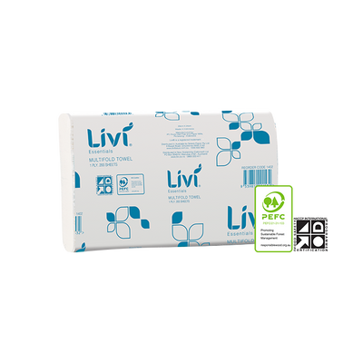 LIVI - PAPER TOWEL - INTERLEAVED MULTIFOLD - WHITE 225X230MM CTN