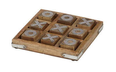 AMALFI - NOUGHTS & CROSSES GAME - NATURAL 15X15CM