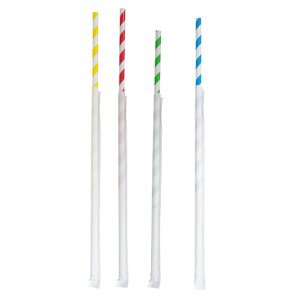 ECO STRAWS - REGULAR PAPER WRAPPED - 3 PLY - MIXED COLOUR