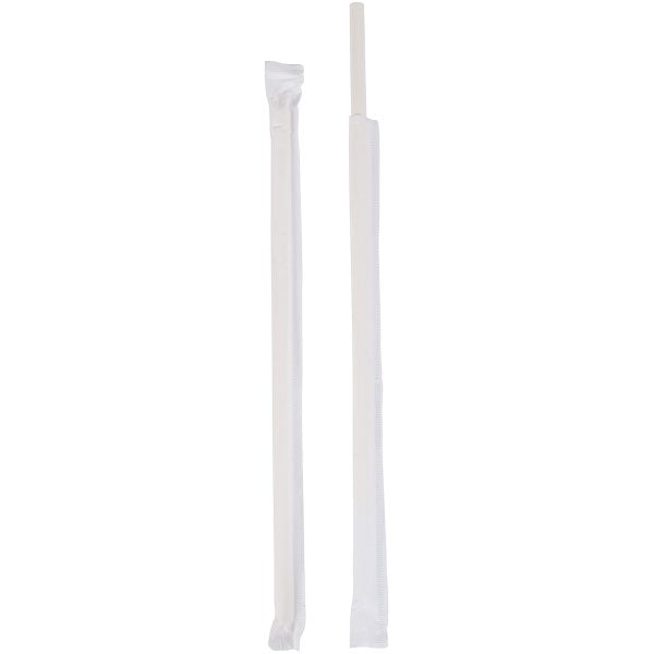 ECO STRAWS - REGULAR SLIM PAPER WRAPPED - 3 PLY - WHITE