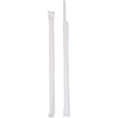 ECO STRAWS - REGULAR SLIM PAPER WRAPPED - 3 PLY - WHITE