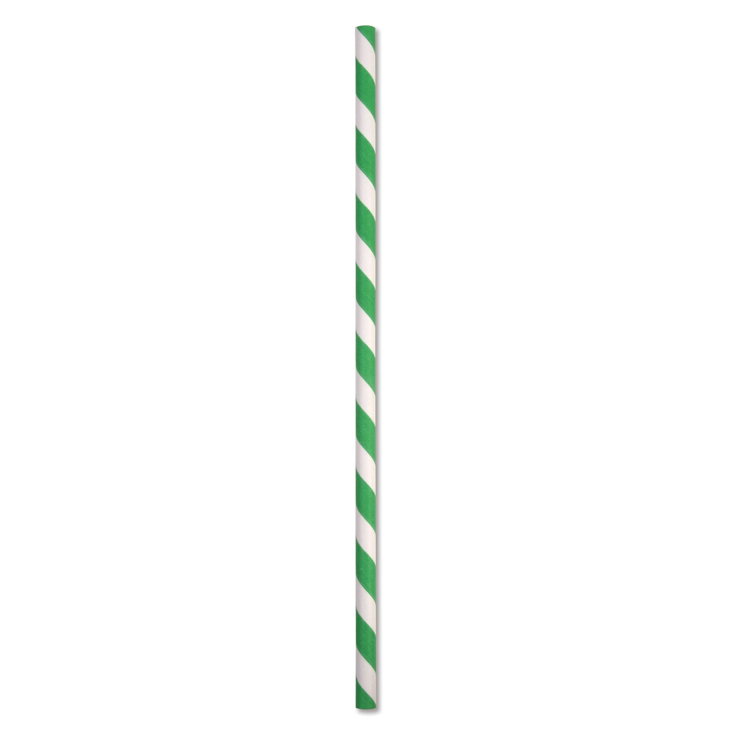 ECO STRAW - REGULAR - PAPER STRAW - 3 PLY - GREEN STRIPE