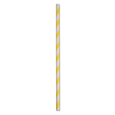 ECO STRAW - REGULAR - PAPER STRAW - 3 PLY - YELLOW STRIPE