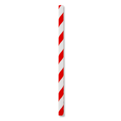 ECO STRAW - COCKTAIL - PAPER STRAW - 3 PLY - RED STRIPE