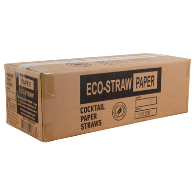 ECO-STRAW -  COCKTAIL - PAPER STRAW - 3 PLY - BLACK STRIPE