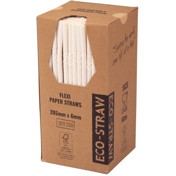 ECO STRAW - FLEXI - PAPER STRAW - 3PLY - WHITE