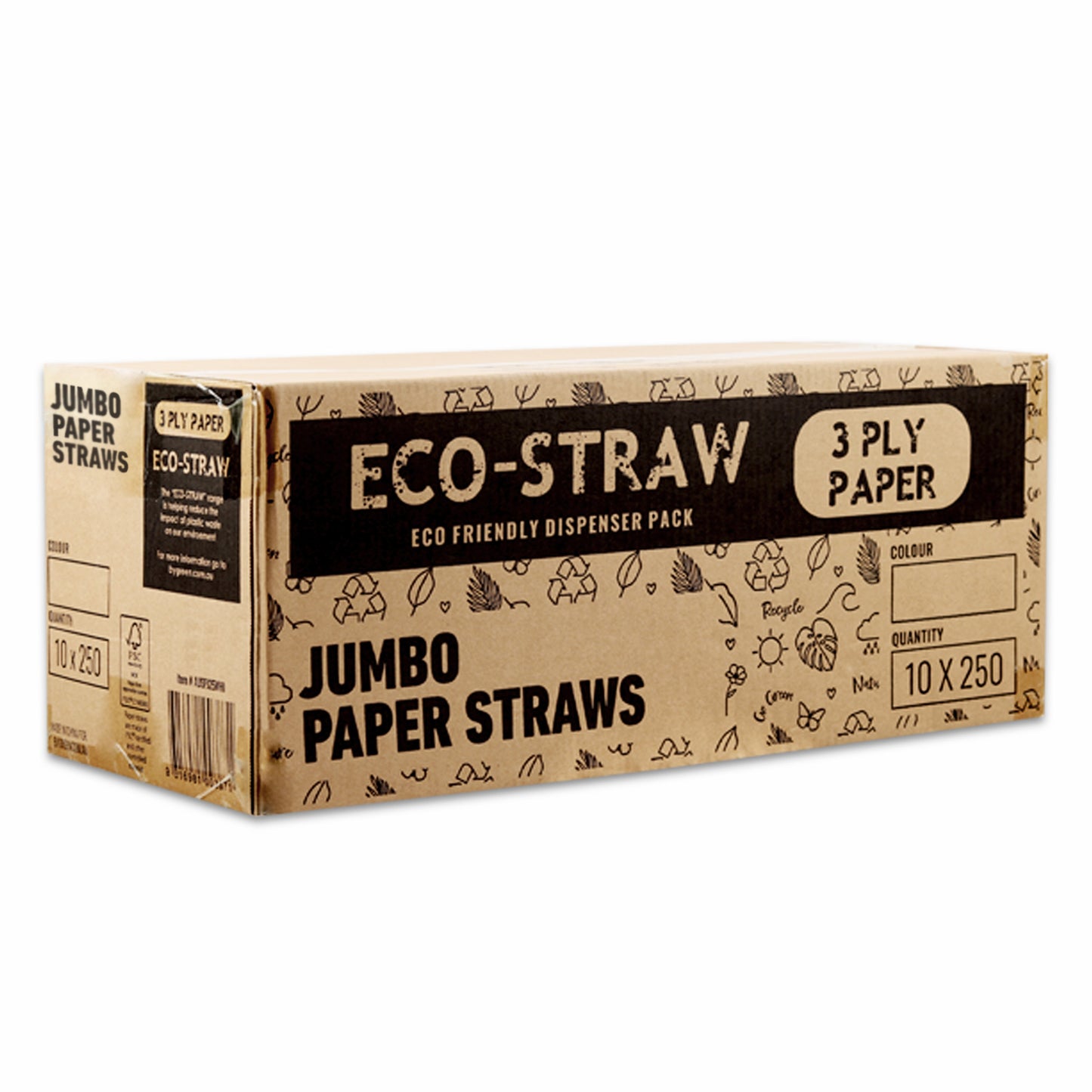 ECO STRAW - JUMBO - PAPER STRAW - 3 PLY - WHITE