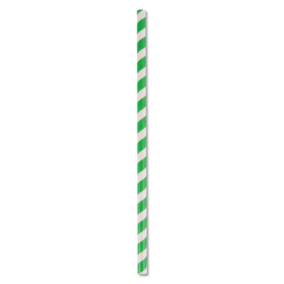 ECO STRAW - JUMBO - PAPER STRAW - 3 PLY - GREEN STRIPE
