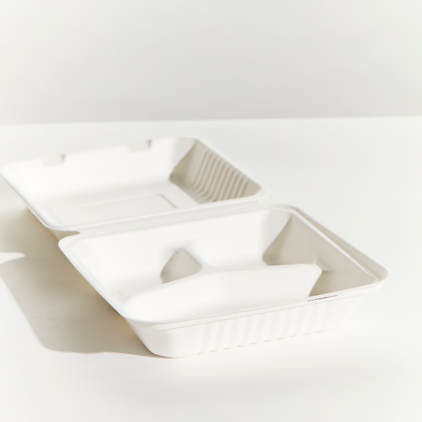 DINNER BOX - 3 COMPARTMENT - SUGAR CANE