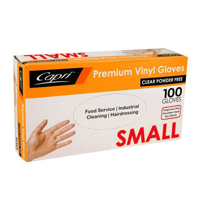GLOVES - POWDER FREE - CLEAR - SMALL - 100PC