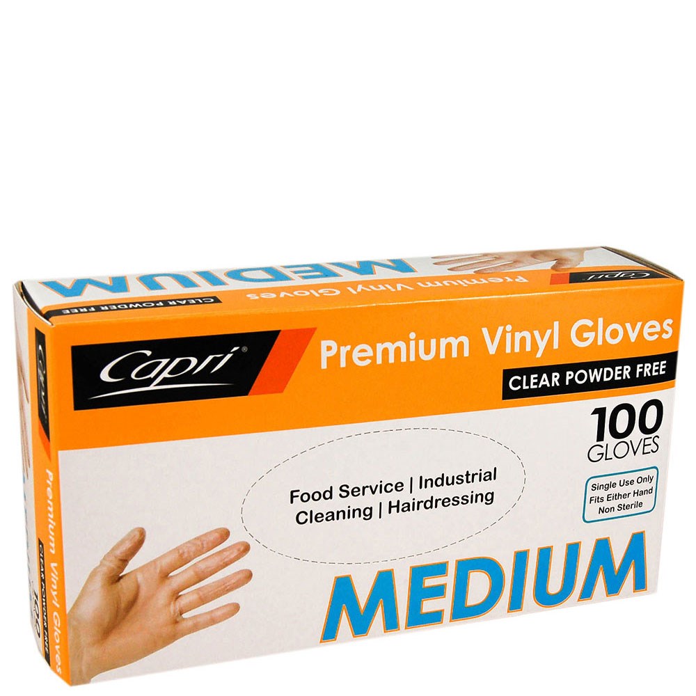 GLOVES - POWDER FREE - CLEAR - MEDIUM