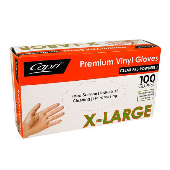 GLOVES - POWDERED - CLEAR - EXTRA LARGE