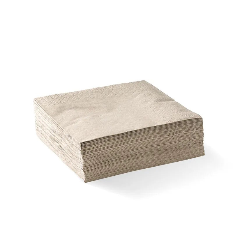 NAPKIN - COCKTAIL 1/4 FOLD - RECYCLED KRAFT - 1 PLY