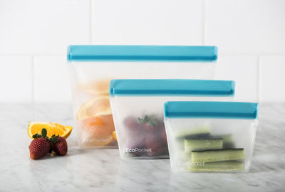 DAVIS & WADDELL - ECOPOCKET - REUSABLE POUCH KITS - LUNCH 3 PACK