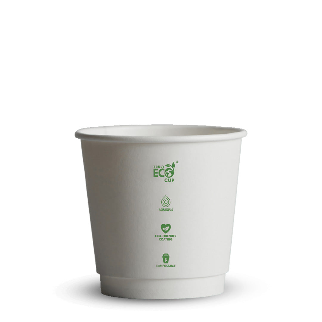 CUP - DOUBLE WALLED - AQUEOUS - WHITE - 8oz / 240ml - 90mm Ø