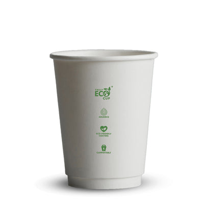 CUP - DOUBLE WALLED - AQUEOUS - WHITE - 12oz / 360ml - 90mm Ø