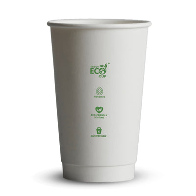 CUP - DOUBLE WALLED - AQUEOUS - WHITE - 16oz / 480ml - 90mm Ø