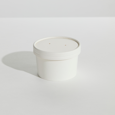 FOOD CONTAINER & LID COMBO - WHITE - 8OZ