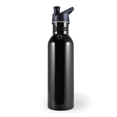 GO GREEN - REUSABLE SPORTS BOTTLE - STAINLESS STEEL - 800ML - BLACK