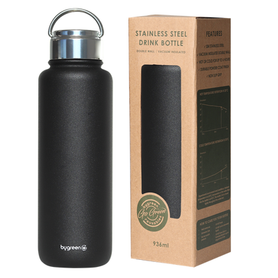 GO GREEN - REUSABLE WATER BOTTLE - 936ML - SLATE