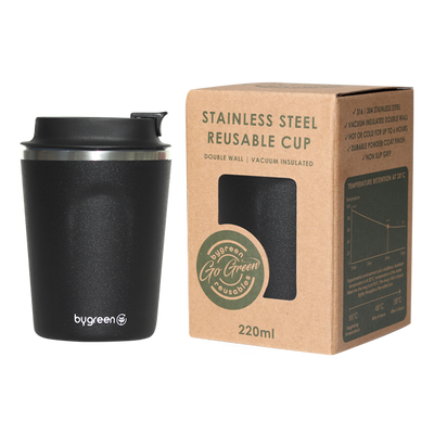 GO GREEN - REUSABLE COFFEE CUP - 220ML - SLATE