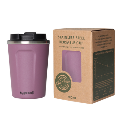 GO GREEN - REUSABLE COFFEE CUP - 380ML - BERRY