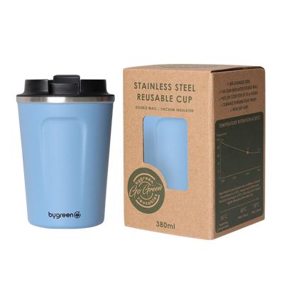GO GREEN - REUSABLE COFFEE CUP - 380ML - SURF