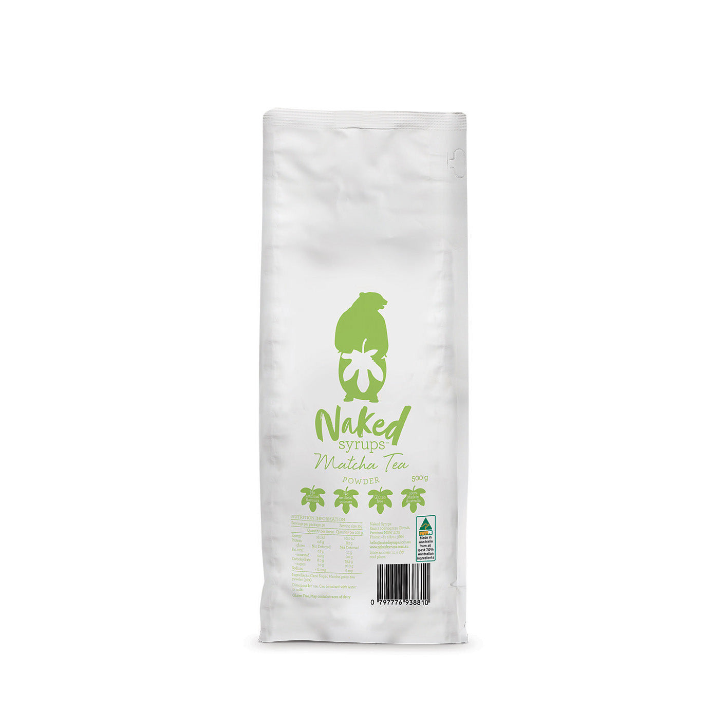 NAKED SYRUPS - MATCHA TEA POWDER - 500GM