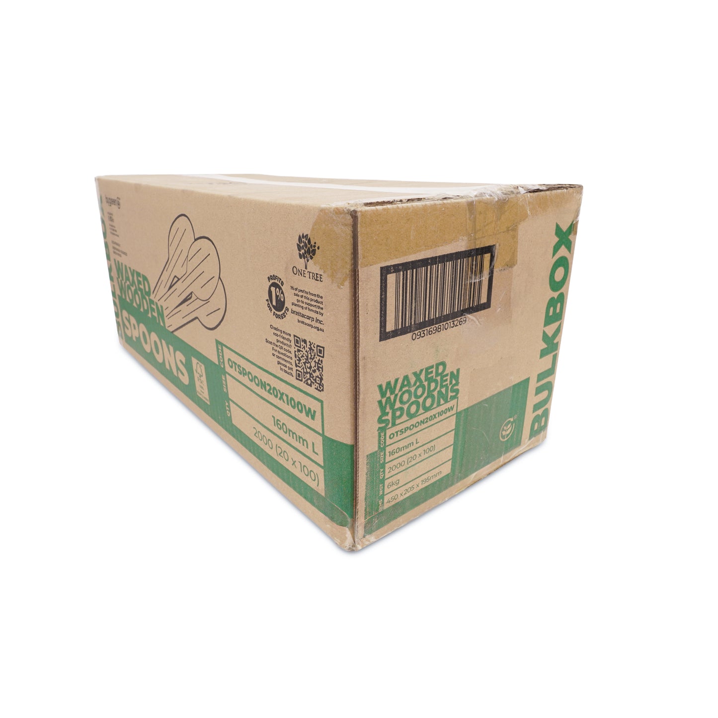 ONE TREE - WAXED WOODEN SPOON - BULK BOX