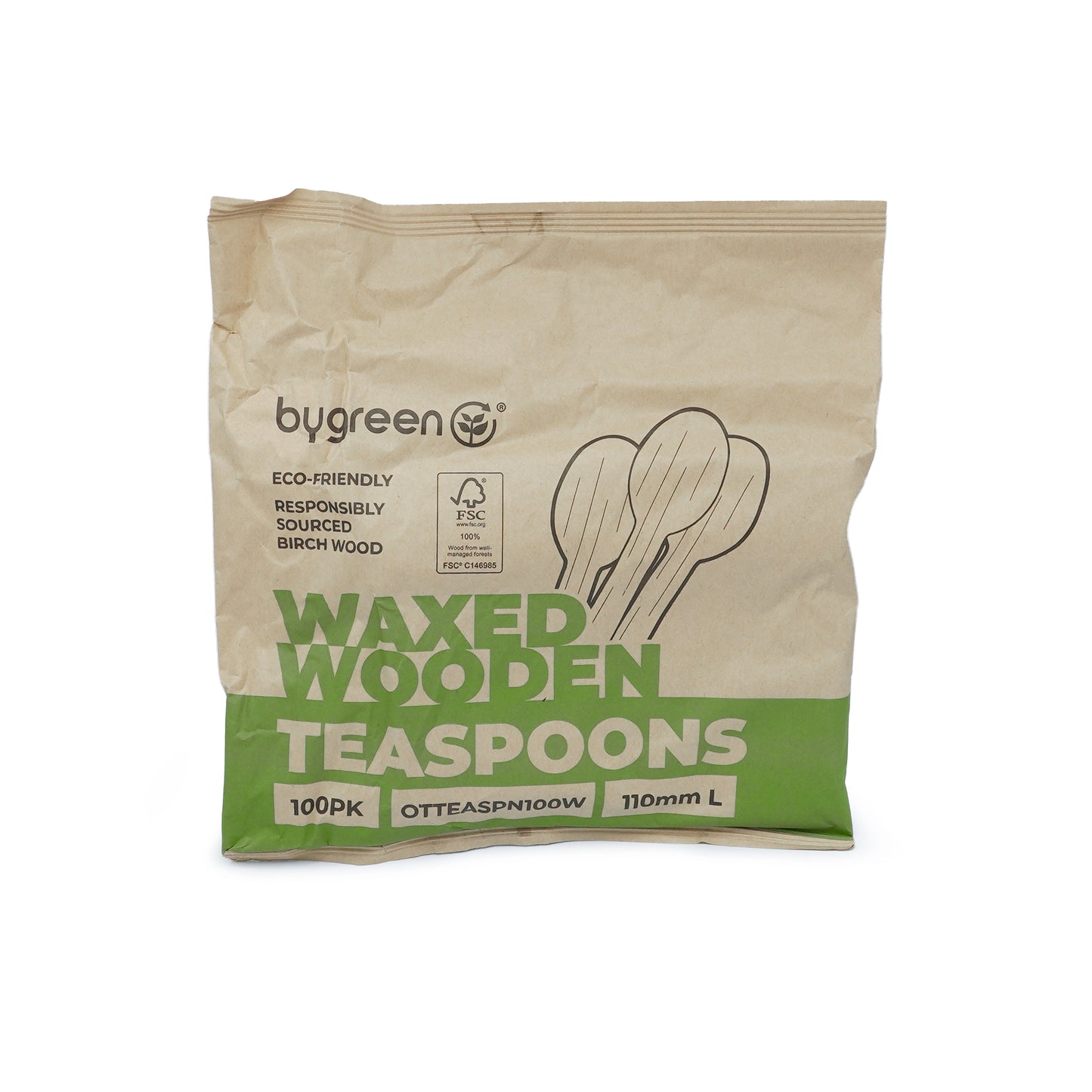 ONE TREE - WAXED WOODEN TEASPOON - BULK BOX