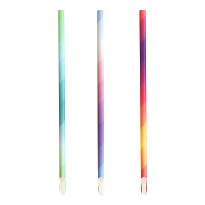 ECO STRAW - 4 PLY SPOON PAPER STRAW - WRAPPED - MIXED COLOUR