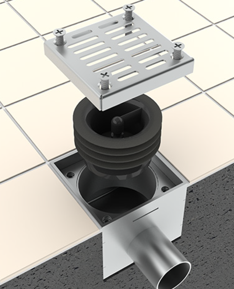 GREEN DRAIN - WATERLESS HYBRID TRAP SEAL - 3-3.5″ (80-90MM)