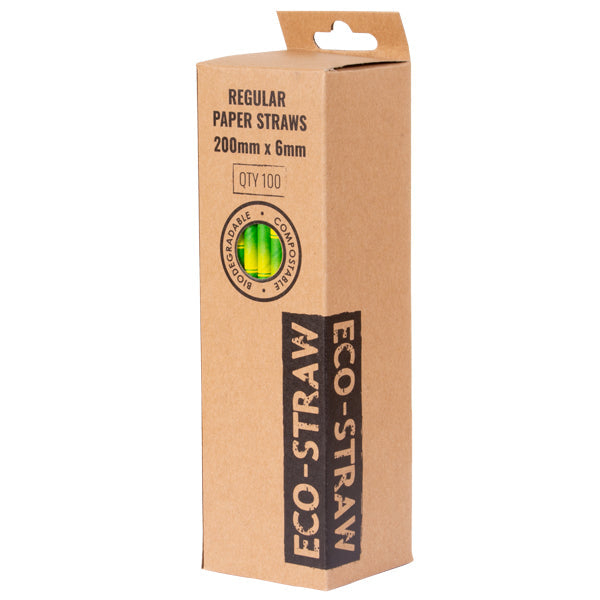 ECO-STRAW - PAPER STRAWS - RETAIL PACKS - BAMBOO PRINT