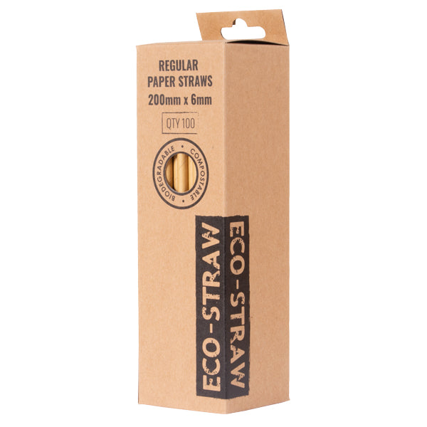 ECO-STRAW - PAPER STRAWS - RETAIL PACKS - KRAFT