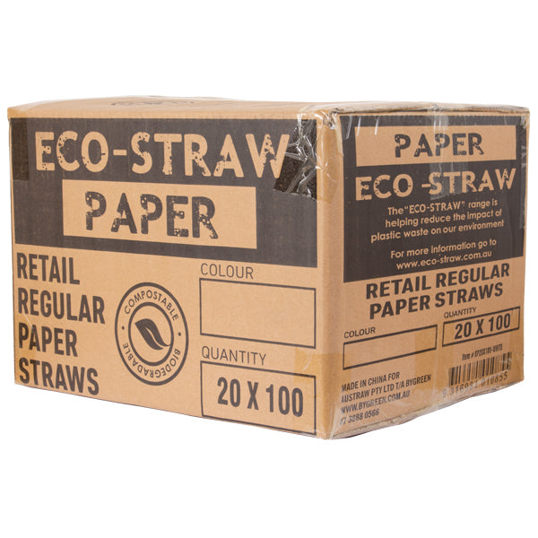 ECO-STRAW - PAPER STRAWS - RETAIL PACKS - KRAFT