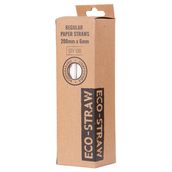 ECO-STRAW - PAPER STRAWS - RETAIL PACKS - WHITE