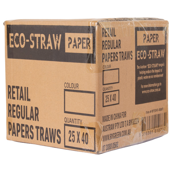 ECO-STRAW - PAPER STRAW - RETAIL PACKS - RED STRIPE