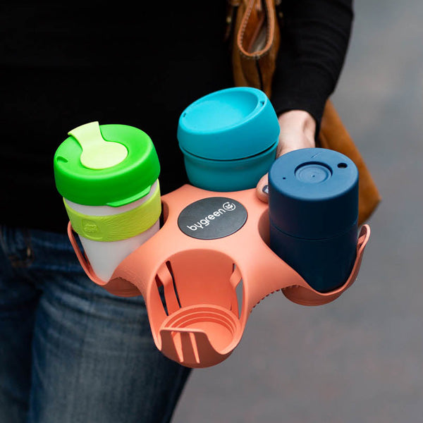 STAY TRAY - REUSABLE + RECYCLED PLASTIC DRINK TRAY - PINK