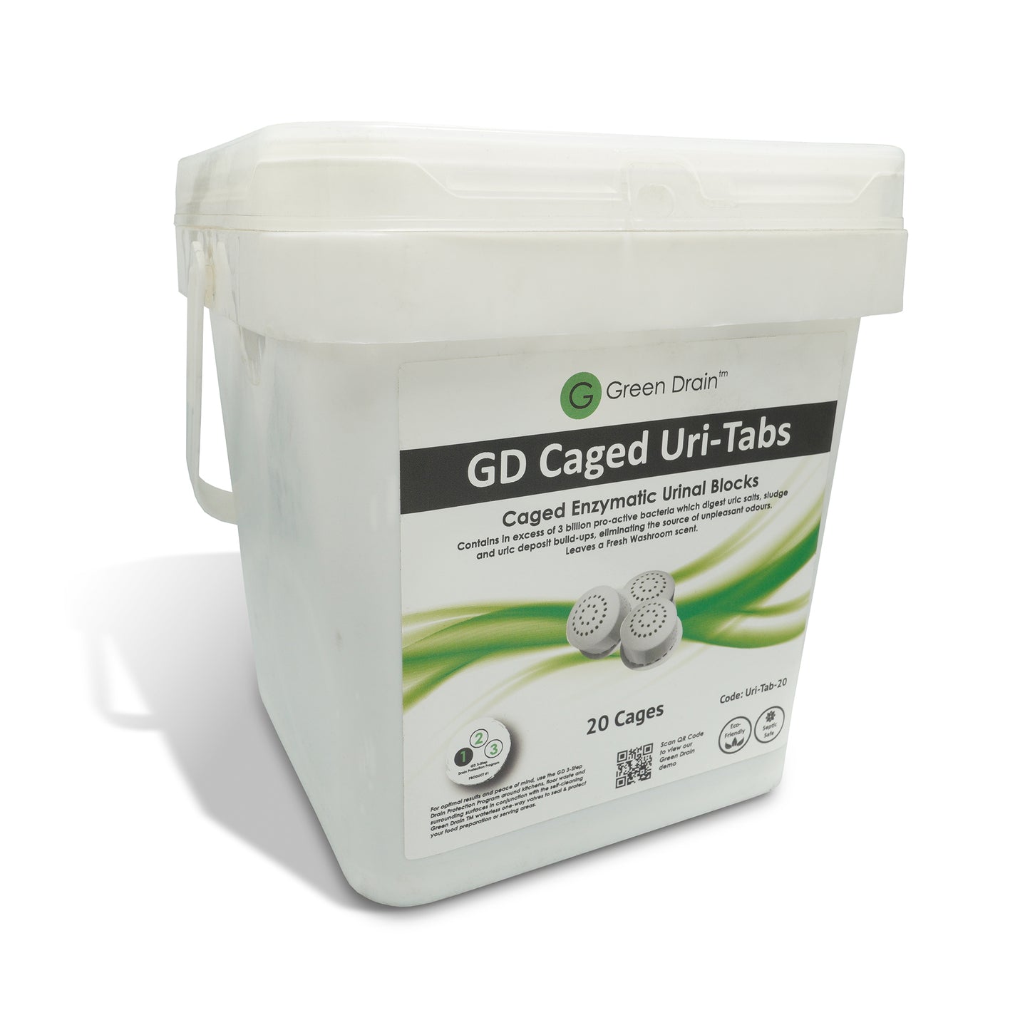 GREEN DRAIN - BIOACTIVE URINAL TABS - CAGED - PCK 20