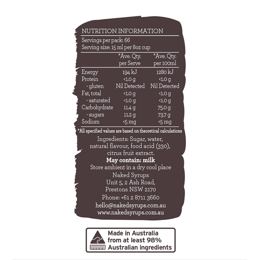 NAKED SYRUPS - VANILLA SYRUP FLAVOURING 1 LTR