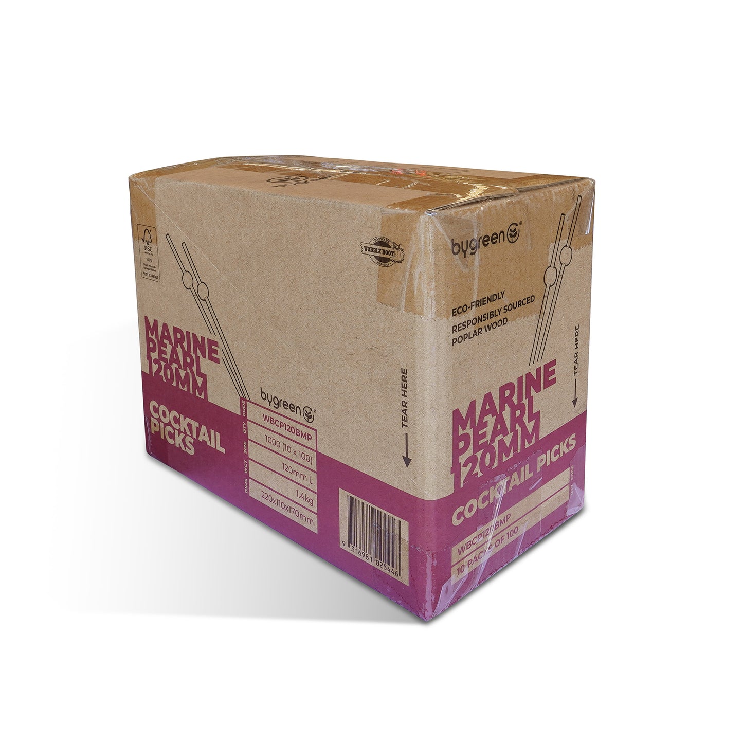 WOBBLY BOOT BAR WARE - COCKTAIL PICKS - BEADED - 120MM - MARINE PEARL