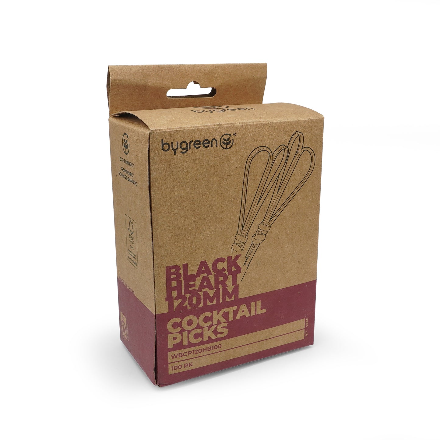 WOBBLY BOOT BARWARE - HEART SHAPE - 120MM - BLACK