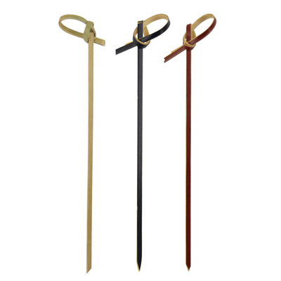 WOBBLY BOOT BARWARE - COCKTAIL PICKS - KNOTTED - 120MM - BLACK