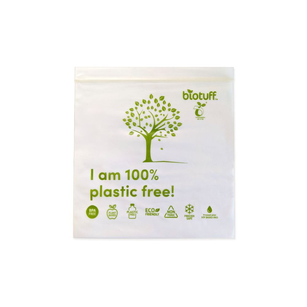 BIO TUFF - BIODEGRADABLE RESEALABLE SANDWICH ZIP LOCK BAGS