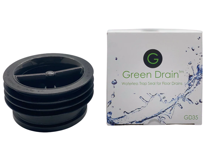 GREEN DRAIN - WATERLESS HYBRID TRAP SEAL - 3-3.5″ (80-90MM)