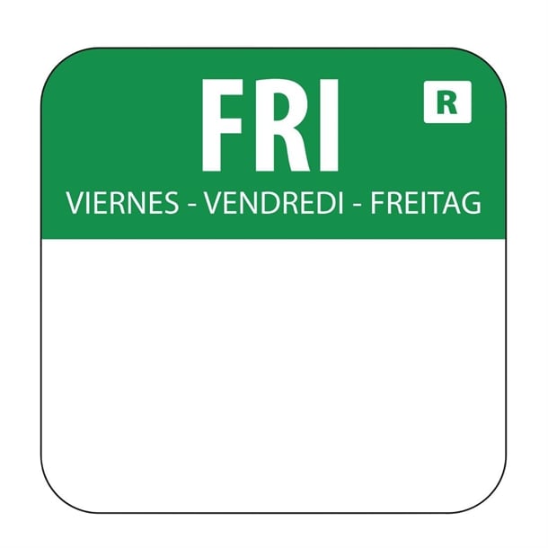 DAY DOT FOOD PREP LABELS - 24MM - FRIDAY