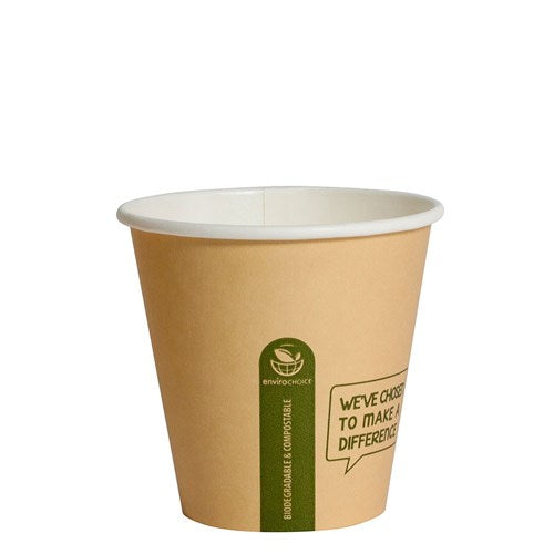 CUP - SINGLE WALLED - PLA - KRAFT BROWN - 8oz / 240ml - 90mm Ø