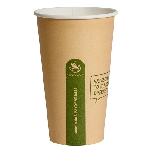 CUP - DOUBLE WALLED - PLA - KRAFT BROWN - 16oz / 480ml - 90mm Ø
