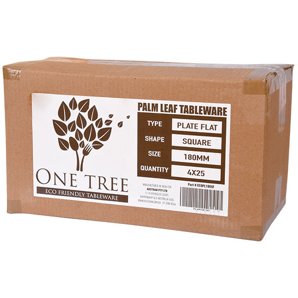 ONE TREE - PALM LEAF - SQUARE PLATE - 180MM