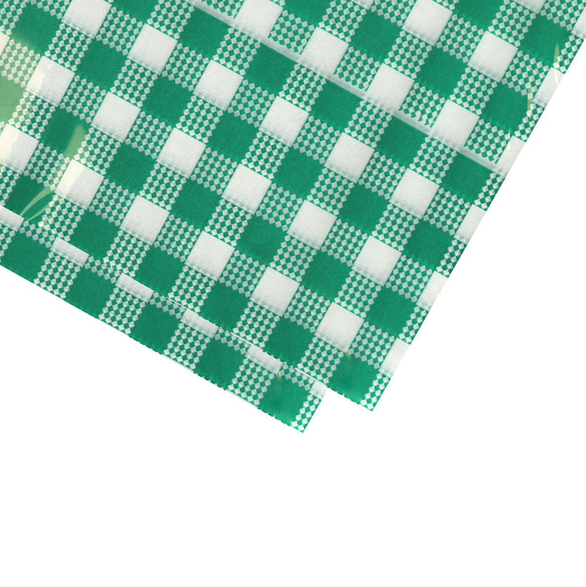 GREASE PROOF PAPER - PATTERNED - GREEN CHECKERED (PCK 200)